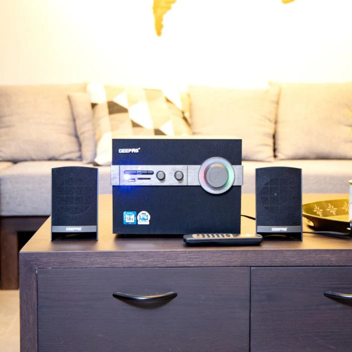Geepas 2.1 Multimedia Speaker, 20000 Watts Peak Power,  Woofer| USB, Bluetooth & Multiple-Devise, Multiple Devise Inputs (Pc, Ps4, Xbox, Tv, Smartphone, Tablet, Music Player) - Image 3