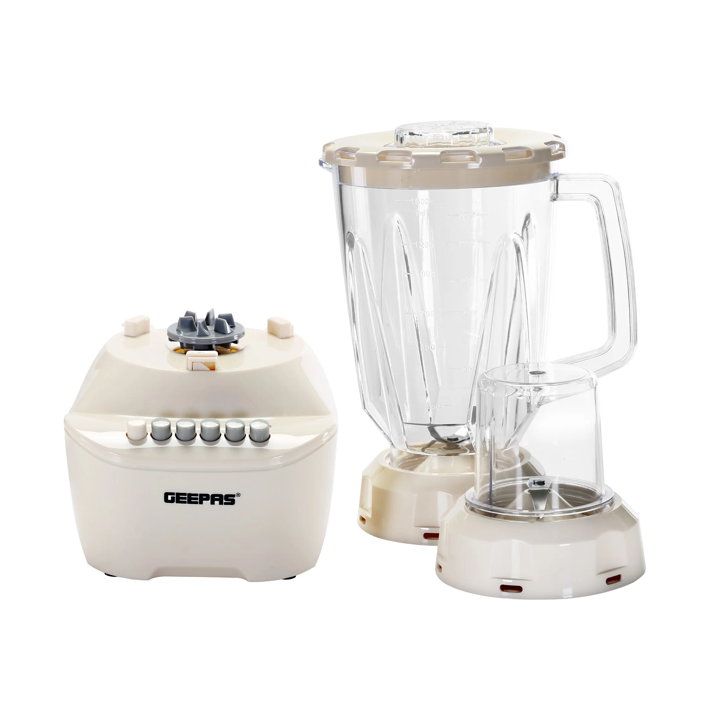 Geepas 2-in-1 Blender, 1.5L Plastic Jar, GSB5362 | 4 Speed Control with Pulse | Over Heat Protection | 400W Powerful Motor | Chopper, Coffee Grinder & Smoothie Maker - Image 5