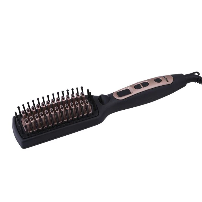 Geepas 2 In 1 Hair Brush 45W - Straightener Brush with Ceramic Anti Scald Hair Brush, Travel Voltage Brush, Auto Shut Off with LED Display and Heating Function | 2 Years Warranty - Image 4