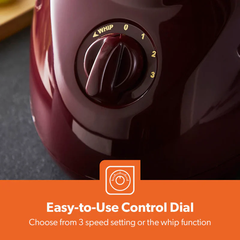 Geepas 2-IN-1 Mixer Grinder- GSB44091| 550W Powerful Motor, Stainless Steel Jars and Blade| Ergonomic Grip and Equipped with Overload Protector| Maroon, 2 Years Warranty - Image 7