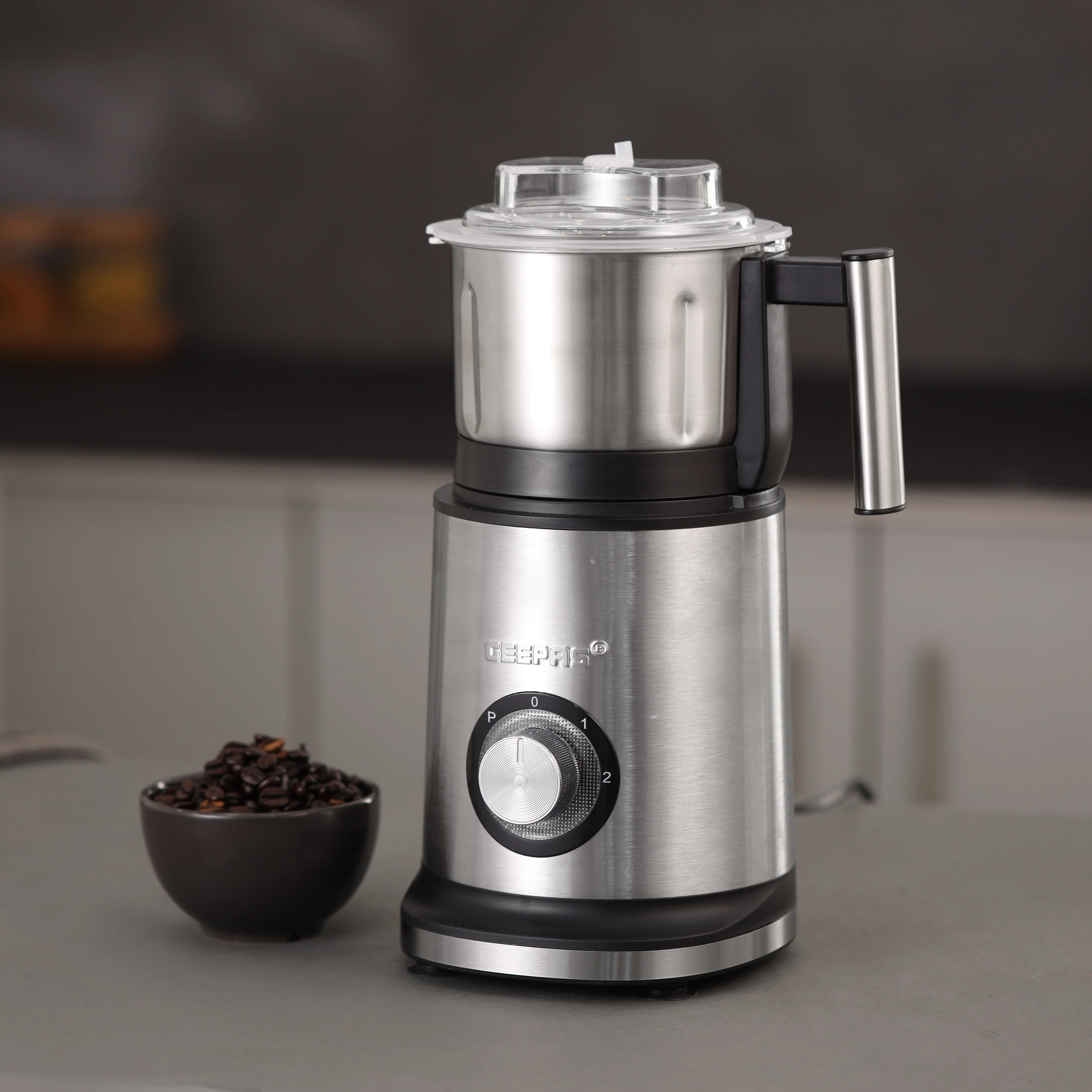 Geepas 2-in-1 Professional Blender- GSB44050/ 1200W/ 2.2 Liter Transparent Jar & Stainless Steel Grinder Attachment/2 Speed Settings/ LED Light Indicator/2 Years Warranty - Image 3