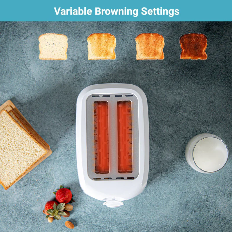 Geepas 2-Slice Bread Toaster GBT36515 | 700W Power| 6 Adjustable Browning Levels| Removable Crumb Tray| Auto Pop-Up Function| Cool Touch Body | 2-Year Warranty - Image 3