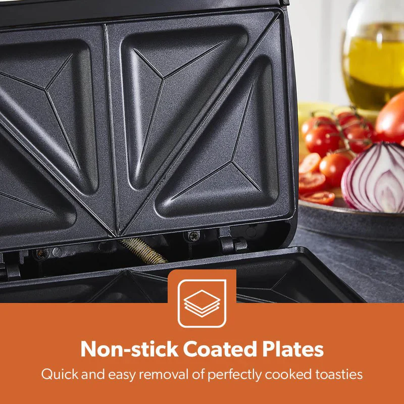 Geepas 2-Slice Sandwich Maker | 700W Powerful Sandwich Toaster with Non-Stick Plates| Cool-Touch Handle| Indicator Lights| Easy Cleaning| Compact Design| 2 Years Warranty - Image 7