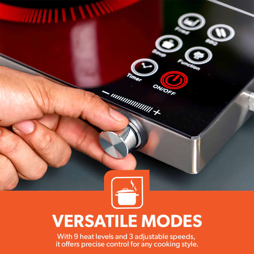 Geepas Digital Infrared Cooker GIC6920 | 2000W Ceramic Heating Element| Multi-Stage Cooking Options| Touch Control| 4-Digit LED Display| Portable Design| 2 Year Warranty - Image 4
