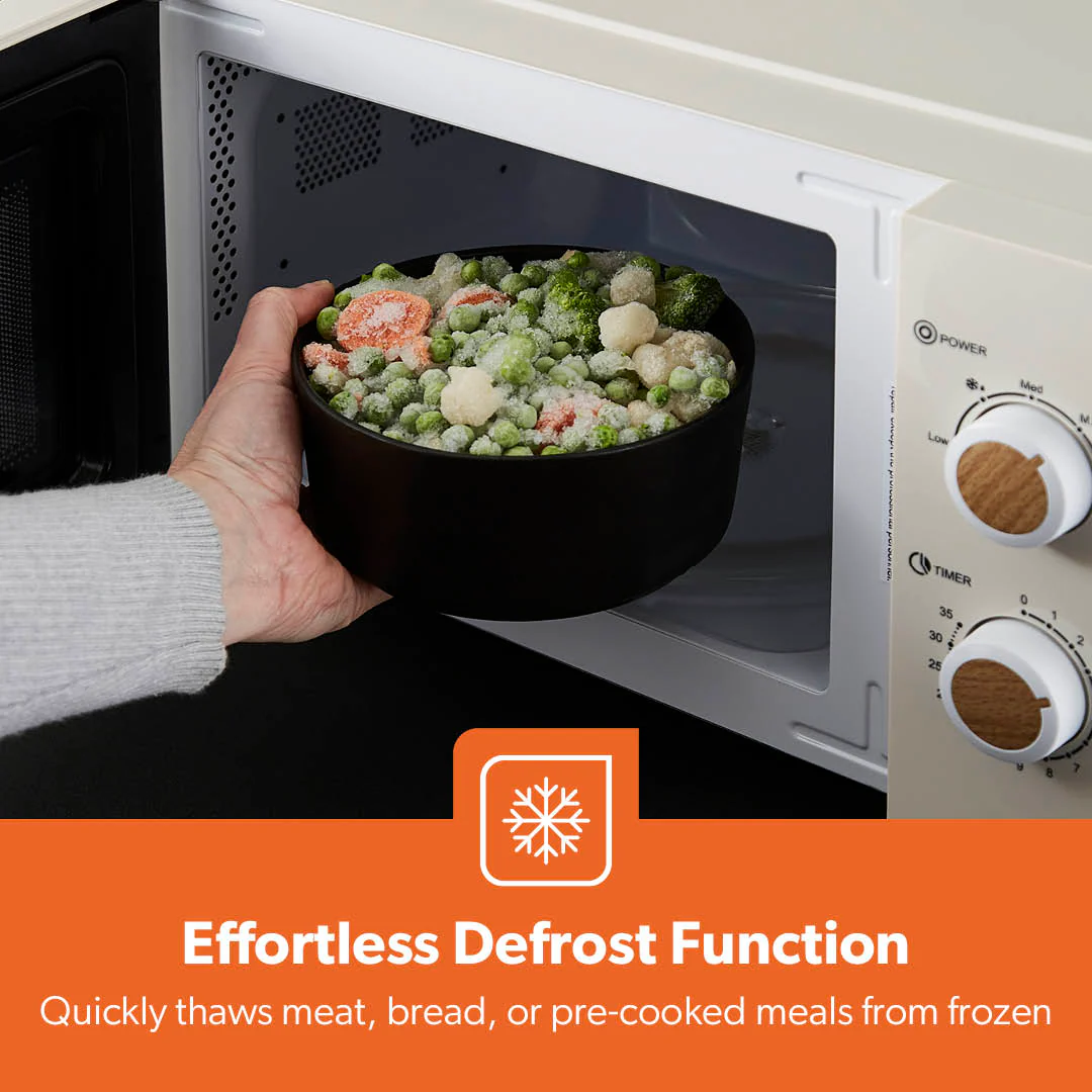 Geepas 20L Microwave Oven GMO34062UK-CR | 700W Output Power | 5 Power Levels| 255mm Glass Turntable| 35-Min Timer| LED Interior Light| Stylish Nordiq Collection Design - Image 9