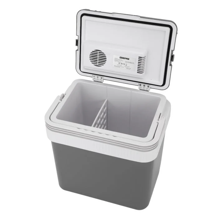 Geepas 24.0 L Hot And Cold Car Fridge- GCF63062| AC/DC Working to Keep your Things Cool| Easy to Carry, Perfect for Camping, Barbecues, Picnics| Suitable for Car and Home Use| Black, 2 Years Warranty - Image 4