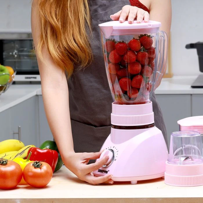 Geepas 3-in-1 Blender, 1.6L Blender Jar Mixer Grinder, GSB1514 | 400W Grinder with Dry Mill & Mincer Attachments | 2 Speed with Pulse Function | Wet Jar, Dry Jar and Chutney Jar - Image 2