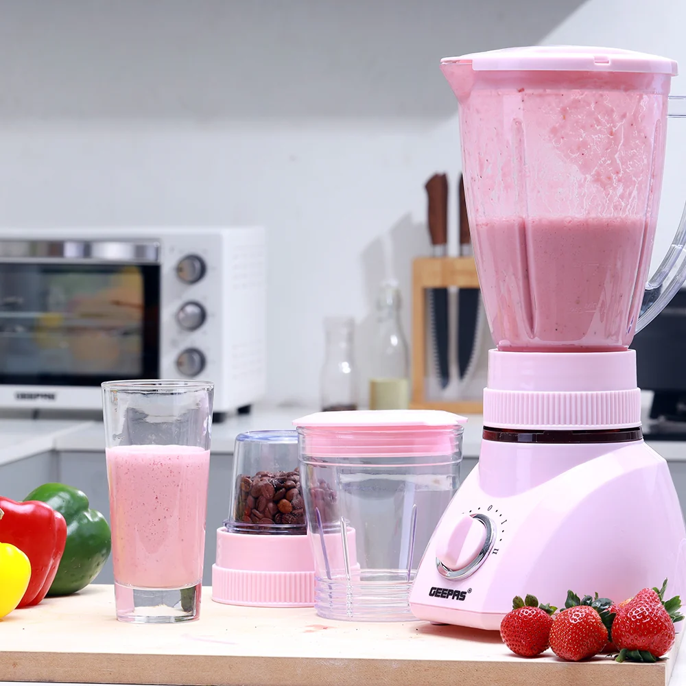 Geepas 3-in-1 Blender, 1.6L Blender Jar Mixer Grinder, GSB1514 | 400W Grinder with Dry Mill & Mincer Attachments | 2 Speed with Pulse Function | Wet Jar, Dry Jar and Chutney Jar - Image 4