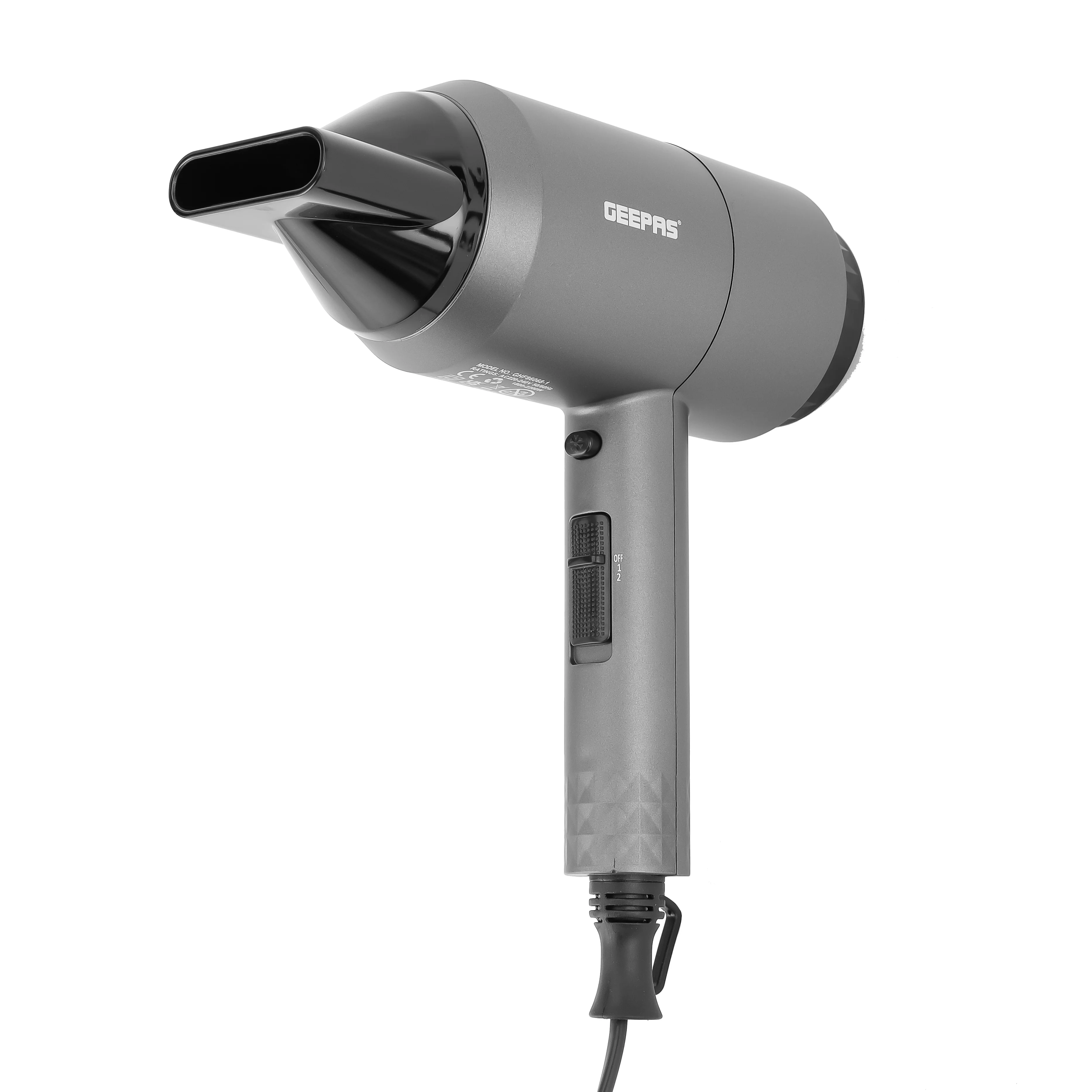 Geepas 3-in-1 Styling Kit GHF86068 | Hair Dryer, Straightener & Epilator | 2 Speeds, Ceramic Plates, Painless Hair Removal | 2200W, DC Motor | 2-Year Warranty, Grey - Image 4