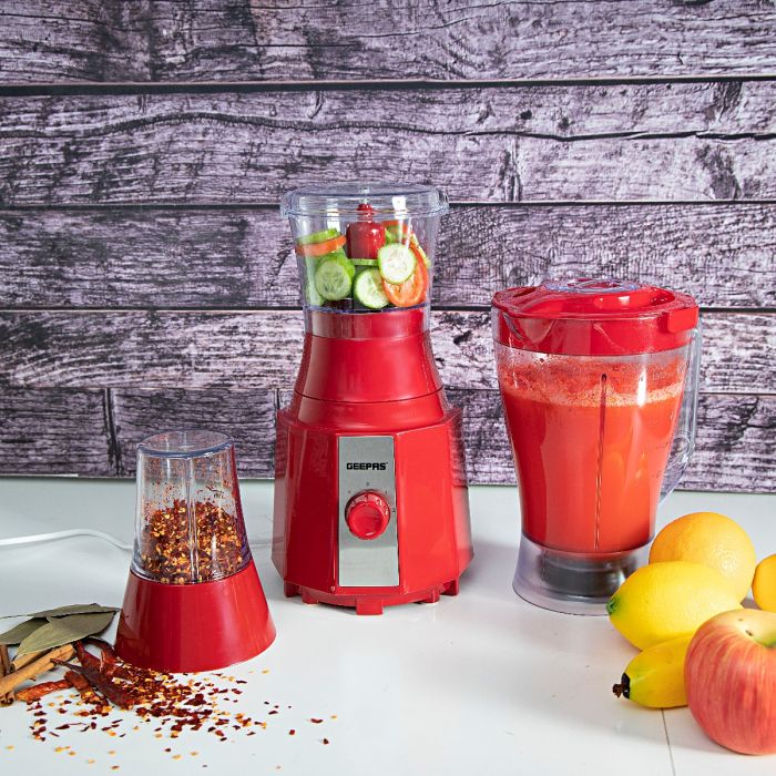 Geepas 3-in-1 Juicer GSB9891 | 1500ml Blender Jar |400W Motor |Stainless Steel Blades | 2 Speed Control with Pulse | Ice Crusher, Chopper, Coffee Grinder & Smoothie Maker - Image 3