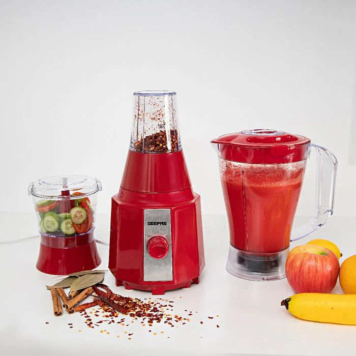 Geepas 3-in-1 Juicer GSB9891 | 1500ml Blender Jar |400W Motor |Stainless Steel Blades | 2 Speed Control with Pulse | Ice Crusher, Chopper, Coffee Grinder & Smoothie Maker - Image 4
