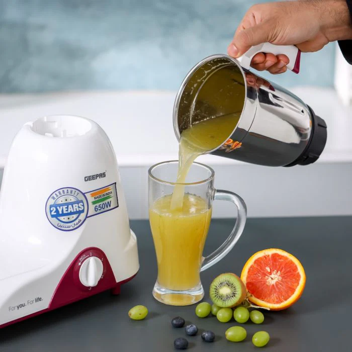 Geepas 3-IN-1 Mixer Grinder- GSB44094| 650W|  Stainless Steel Jars and Blades | Tetra Flow Technology | Overload Protector| 3 Jars| 3 Speed Control|  2 Years Warranty - Image 3