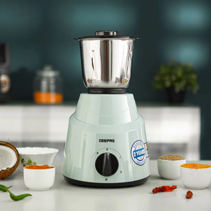 Geepas 3-in-1 Mixer Grinder GSB44100 | 800W, 1.5L| 1.0L & 0.5L Stainless Steel Jars| Tetra Flow Technology | 3 Speed Control | Overload Protector | 2 Years Warranty - Image 3