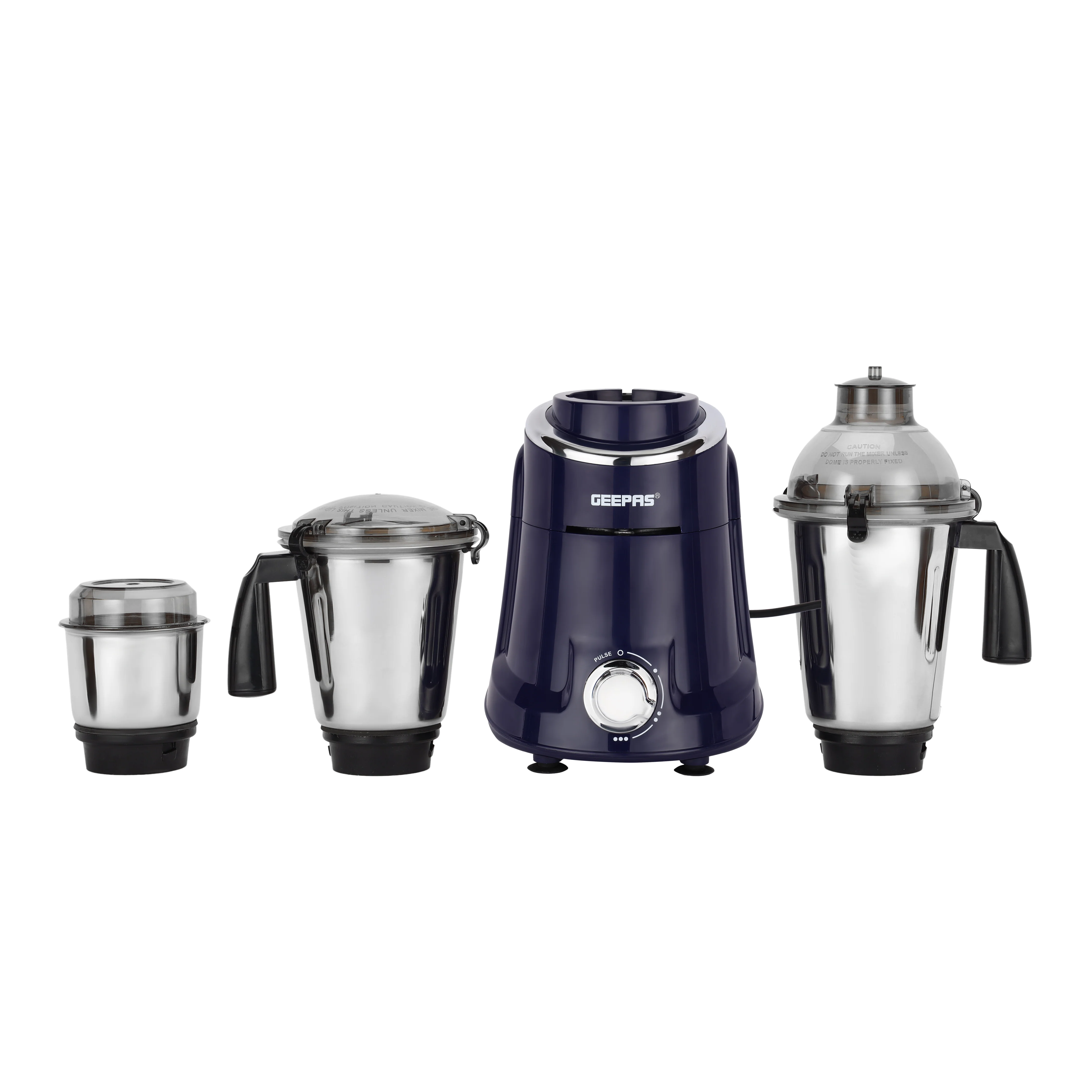 Geepas 3-in-1 Mixer Grinder- GSB5080S/ 750W / Stainless Steel Jars & Blades/ Unbreakable Jar Caps/ Fast Grinding / 3 Jars with 3 Speed Control / 2 Years Warranty - Image 7