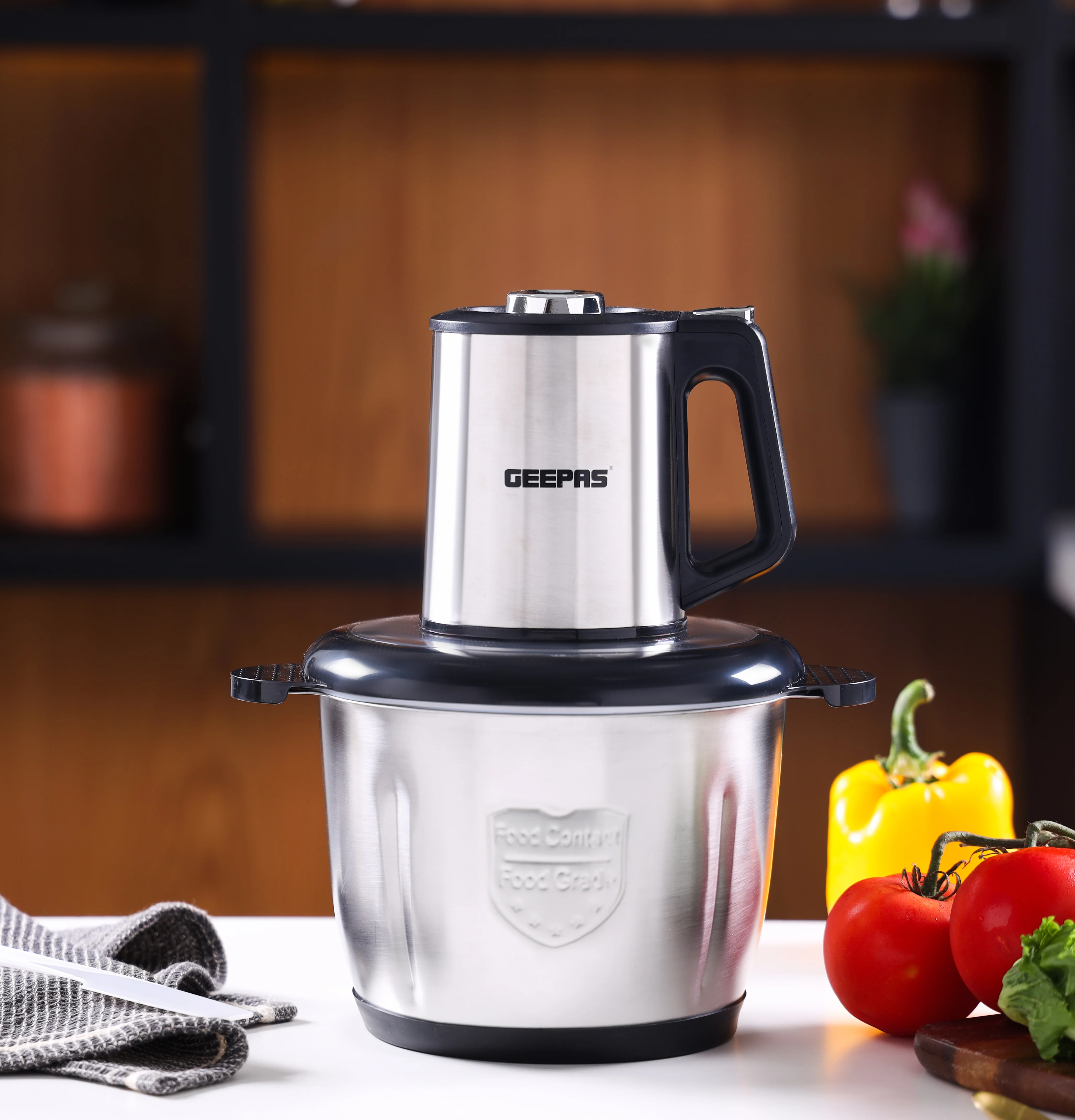 Geepas GMC42025 Multi Chopper | 500W| 3L Stainless Steel Bowl | 3-Speed Control| Stainless Steel Double Blades | Heavy Duty Food Processor with 2-Year Warranty - Image 3