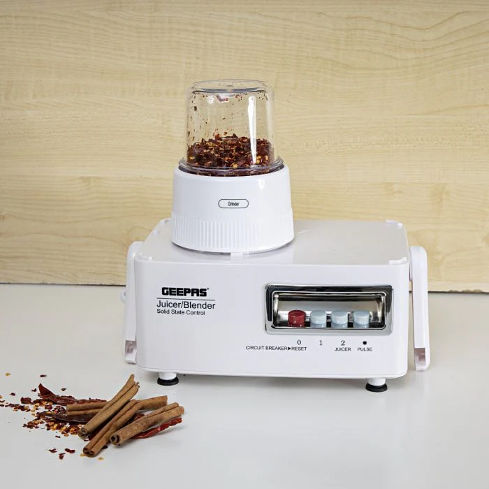 Geepas 4-in-1 Food Processor | Blender Juicer | 600W motor | 2-Speed with Pulse Function & Safety Interlock | 600W | Juicer,  Blender, Mixture & Coffee Mill Included - Image 4