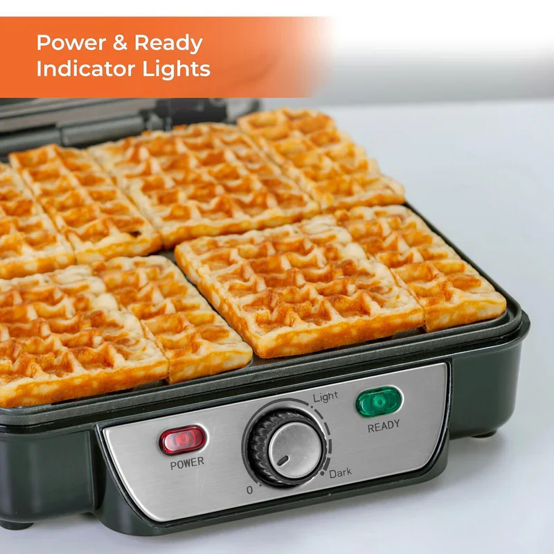 Geepas 4 Slice Waffle Maker GWM36503UK | 1100W Power | Non-Stick Coating Plates | Adjustable Temperature Control | Cool Touch Housing |  Durable | 2 Years Warranty - Image 5