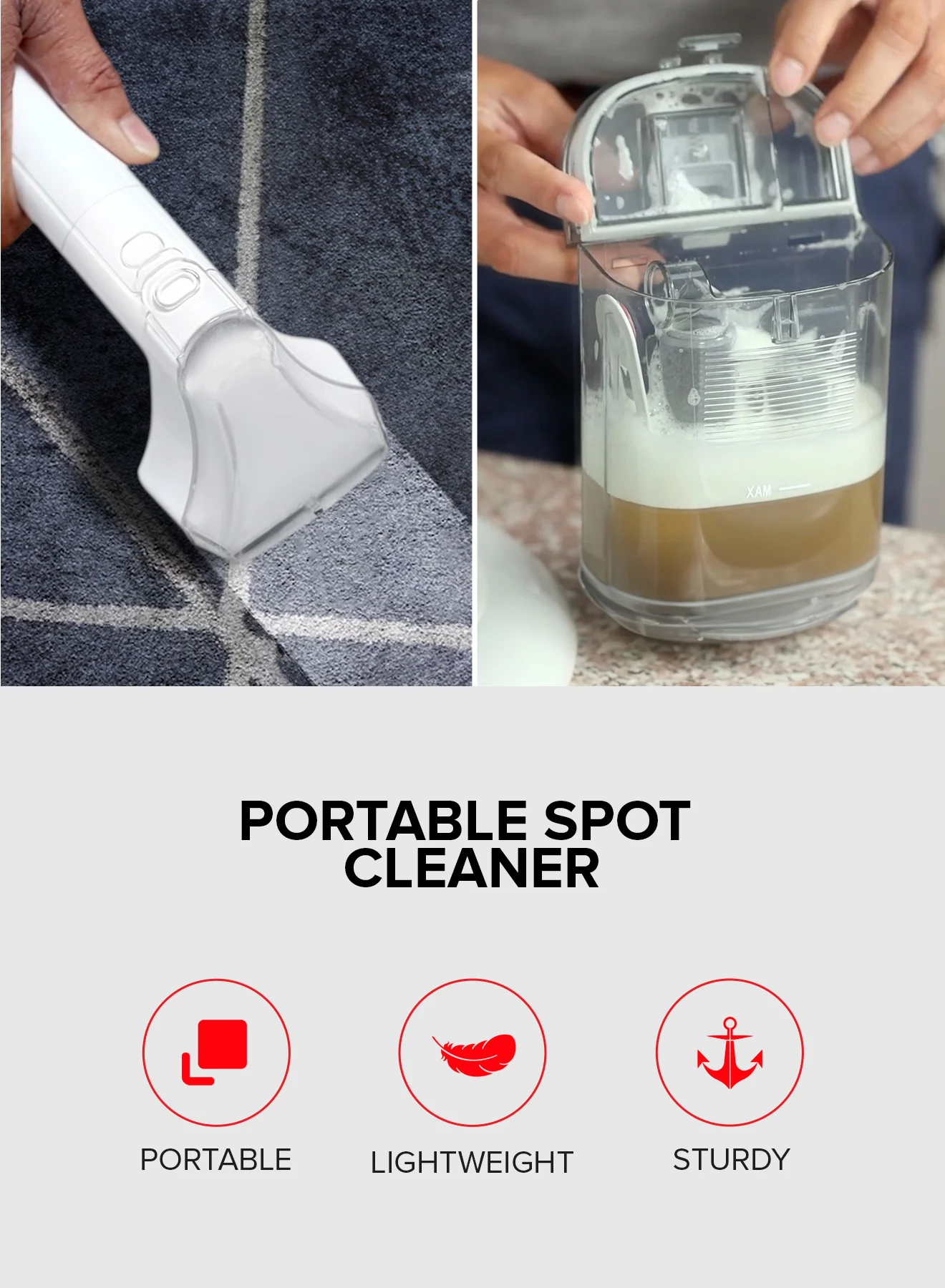 Geepas 400W Spot Cleaner – GSC19051 | Dual Tank | Compact & Lightweight - Image 6