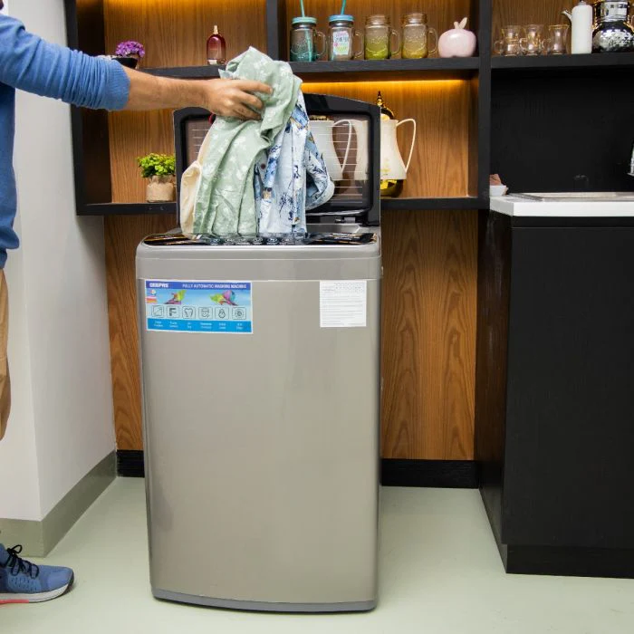 Geepas 420W Fully Automatic Top Loader Washing Machine 8kg - Auto-Imbalance, Gentle Fabric Care, Fuzzy Logic, Anti Vibration & Noise, Child Lock, Led Display, Stainless Steel Drum - Image 5