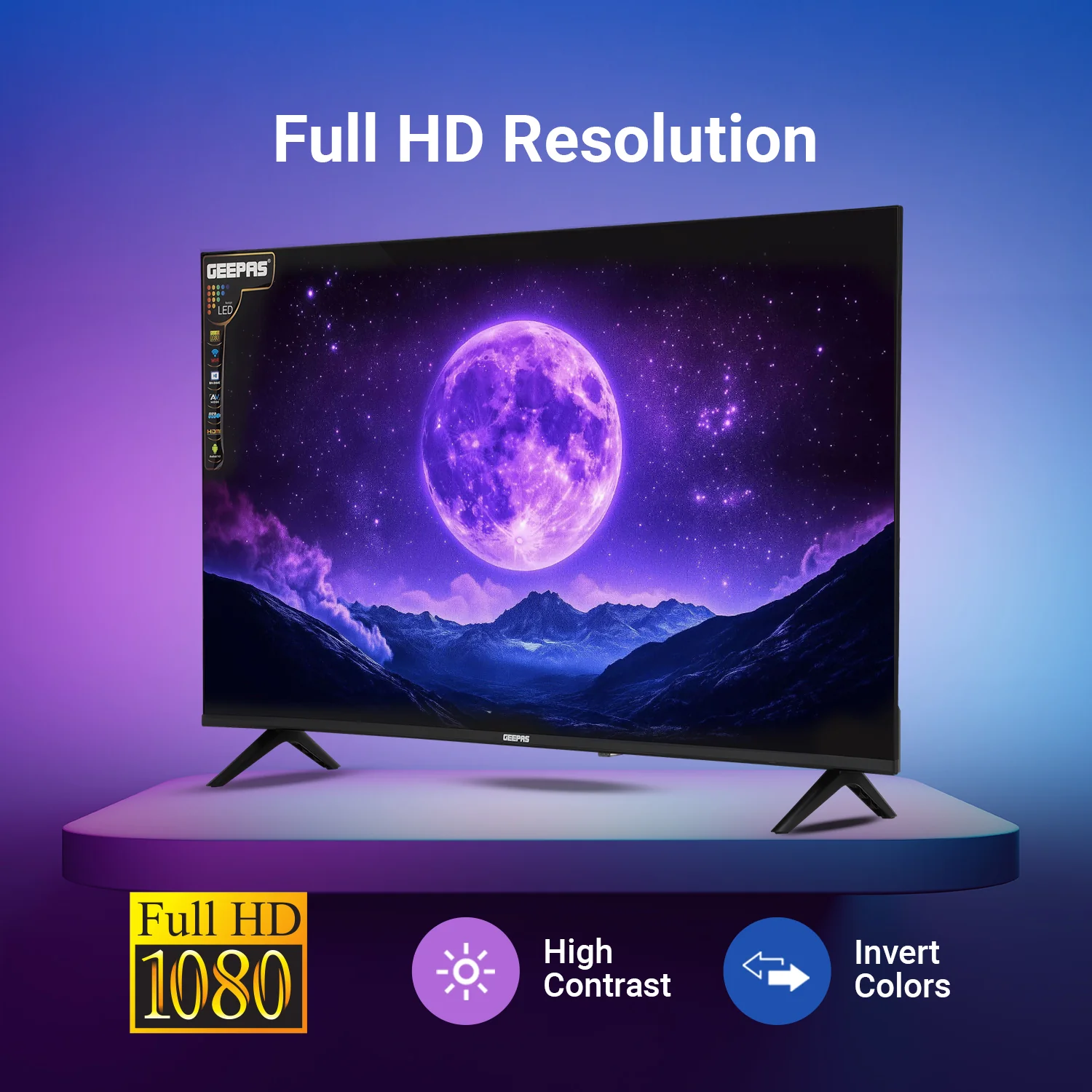 Geepas 43" Full HD LED TV GLED4323TSFHD|Android OS| Frameless Design| Immersive Sound| Smart Features| Screen Sharing| Voice Control| HDMI & USB Ports| Pre-Installed Apps - Image 3