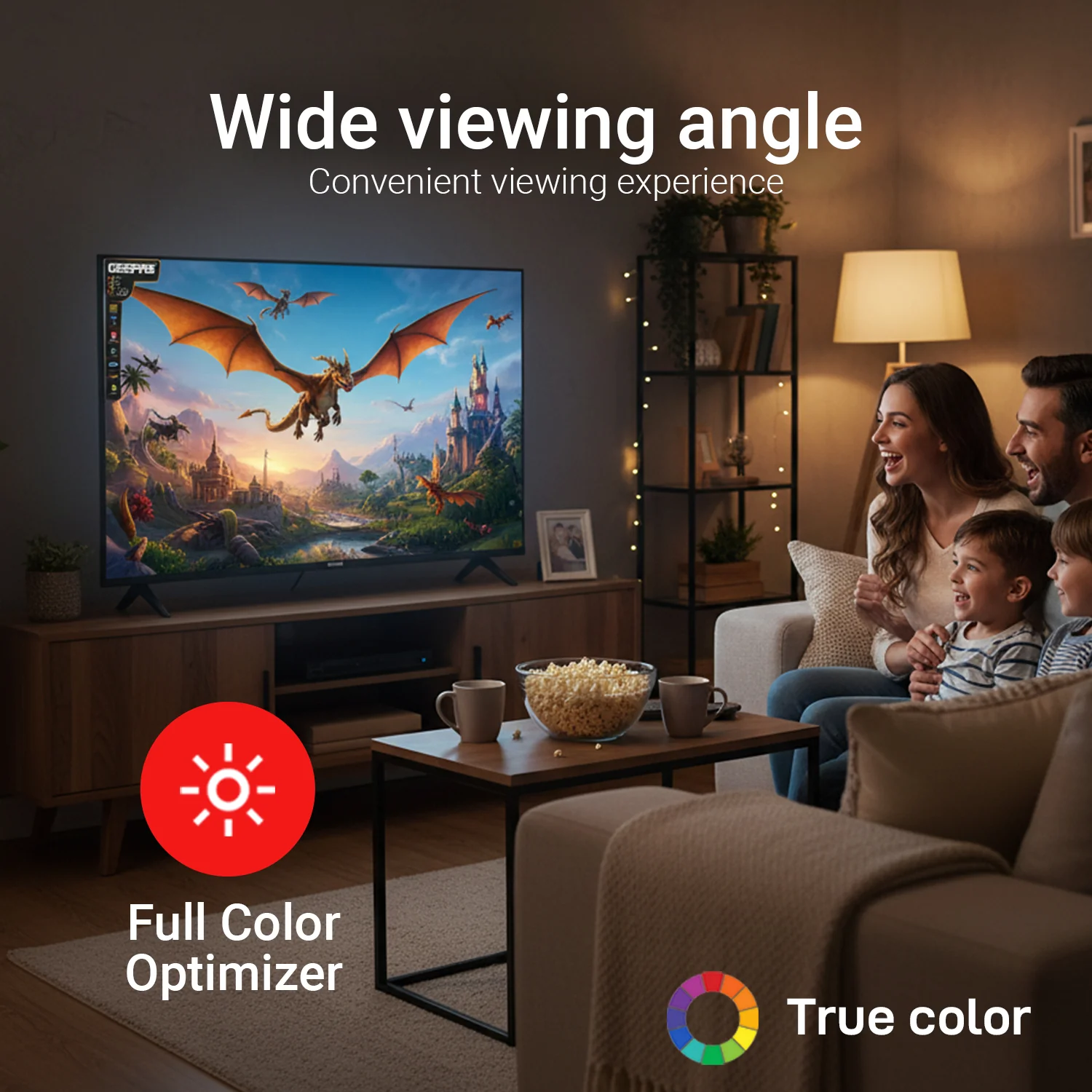 Geepas 43" Full HD LED TV GLED4323TSFHD|Android OS| Frameless Design| Immersive Sound| Smart Features| Screen Sharing| Voice Control| HDMI & USB Ports| Pre-Installed Apps - Image 5