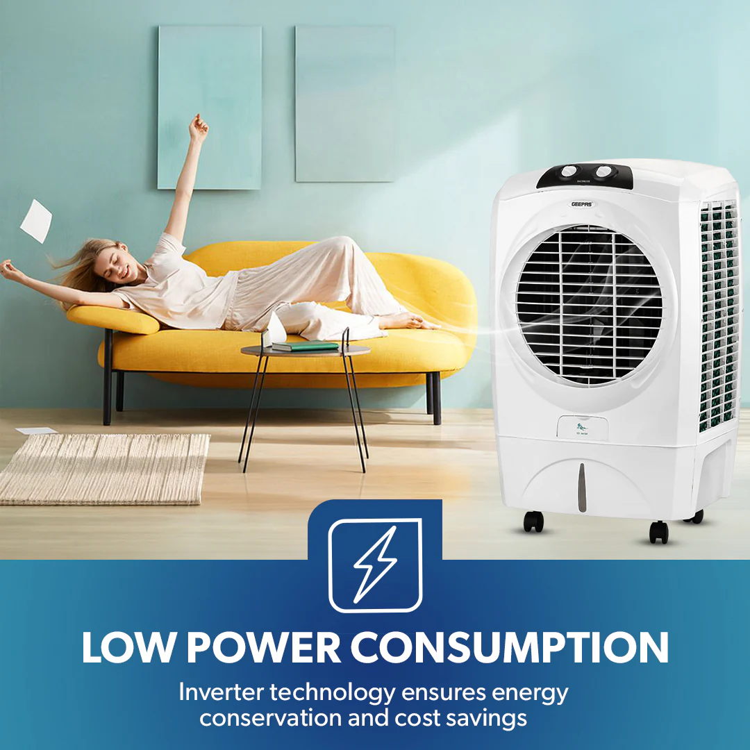 Geepas GAC9603 Air Cooler | 45L Large Capacity with Powerful Airflow | Efficient Honeycomb Cooling Pads| Adjustable Speed |  Water Level Indicator| 2 Years Warranty - Image 5
