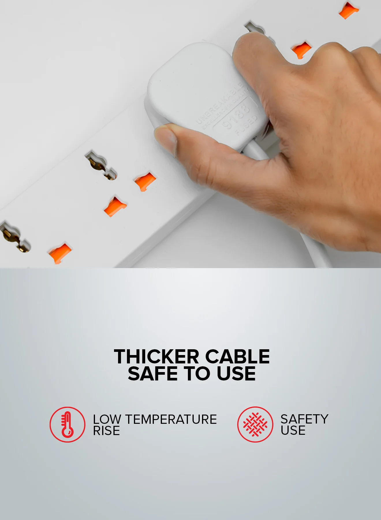 Geepas 5 Way Extension Socket 13A - Extension Lead Strip With Led Indicators | Extra Long Cord with Over Current Protected | Ideal For All Electronic Devices | 2 Years Warranty - Image 5