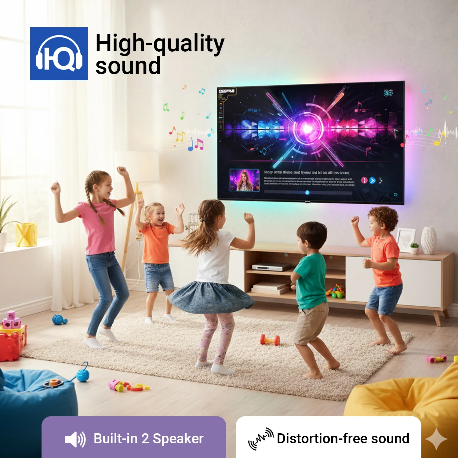Geepas 50" Ultra HD LED TV- GLED5029TSUHD/ Smart Design| Frameless| Android 14| HDMI and USB Ports/ Full Color Optimizer| Brightness Contrast| Energy Saving Technology - Image 5
