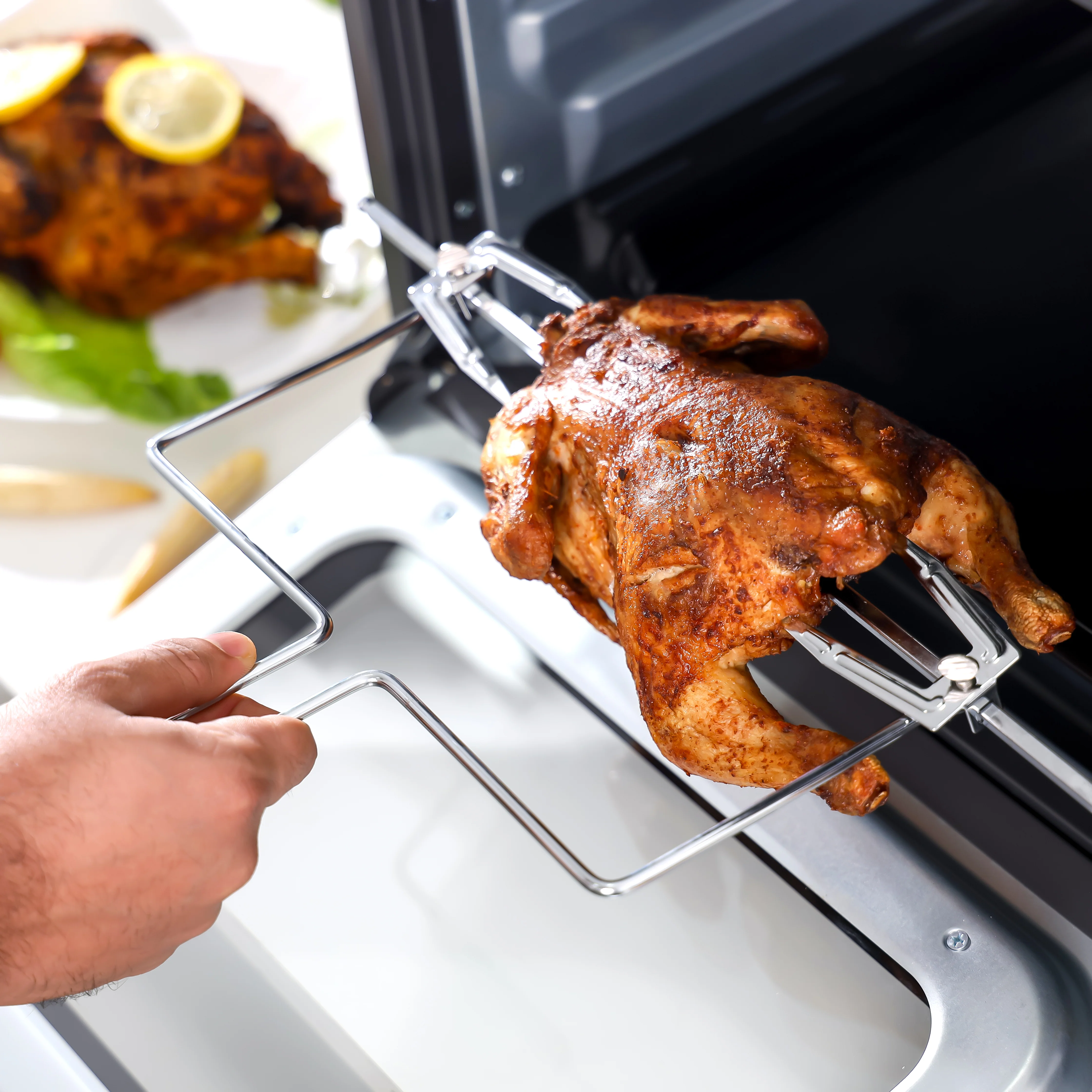 Geepas Electric Oven-GO34060  with Rotisserie & Convection | 58L Capacity|  Double Glass Door|  60-Min Timer|  Adjustable Temperature |  2100W Power |  2-Year Warranty - Image 4