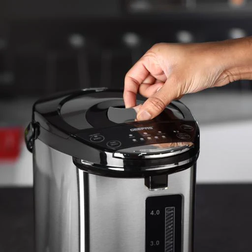 Geepas 5L Electric Thermo Pot GEV5132 | 6-Stage Adjustable Temperature Control | Keep Warm Function | Purified Water Mode | Stainless Steel Body | 2 Years Warranty - Image 3
