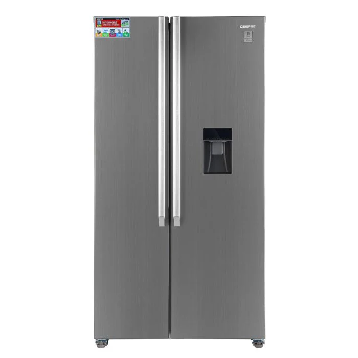 Geepas 670 Liter Side by Side Refrigerator- GRFS6622SWXHN/ Multi-Airflow with Interior Light and Unbreakable Glass Shelves/ Large Space and Inverter Compressor with Smart Cooling - Image 3