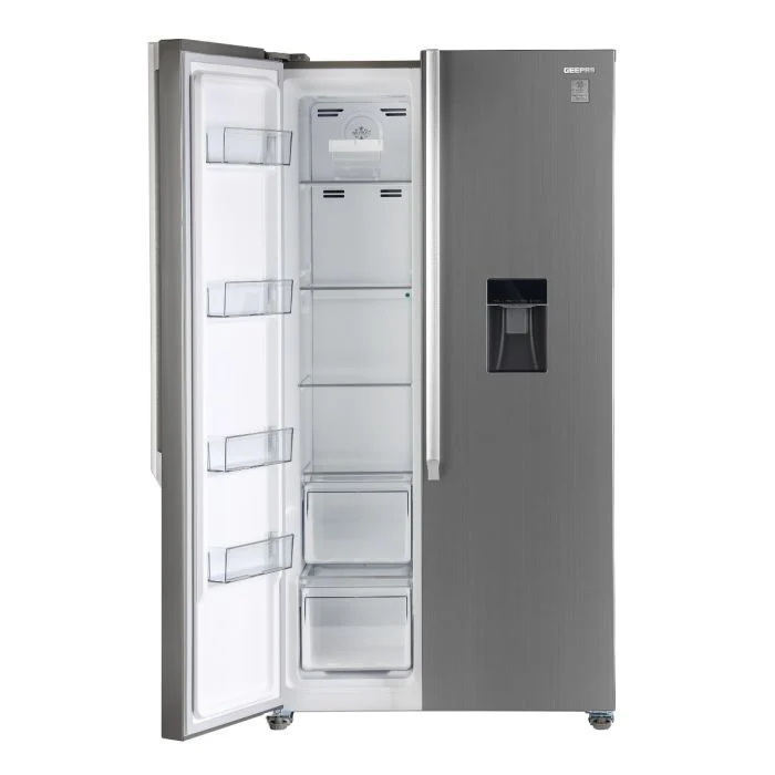 Geepas 670 Liter Side by Side Refrigerator- GRFS6622SWXHN/ Multi-Airflow with Interior Light and Unbreakable Glass Shelves/ Large Space and Inverter Compressor with Smart Cooling - Image 5