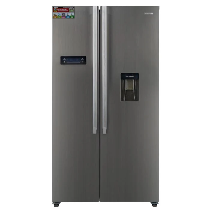 Geepas 670 Liter Side by Side Refrigerator- GRFS6622SWXHN/ Multi-Airflow with Interior Light and Unbreakable Glass Shelves/ Large Space and Inverter Compressor with Smart Cooling - Image 6