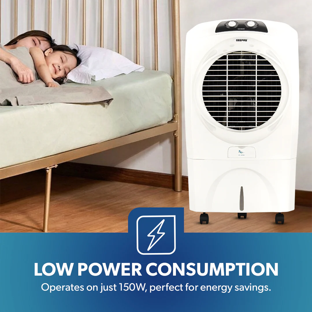 Geepas GAC9602 Air Cooler | 70L Large Water Tank| 150W Power Consumption| Efficient Honeycomb Cooling Pads| Rust Proof Fan| High Airflow Performance| 2 Years Warranty - Image 8