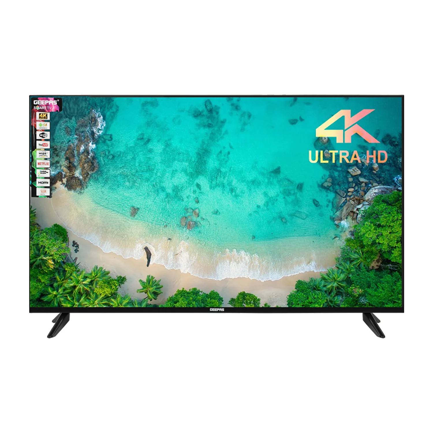 Geepas 75" Smart TV- GLED7523SXUHD| VIDAA Powered, DOLBY Digital, 4K Ultra HD, Smart TV| HDMI & USB Ports|  Pre-Installed Apps, Wi-Fi and Screen Sharing, Dolby Digital - Image 7