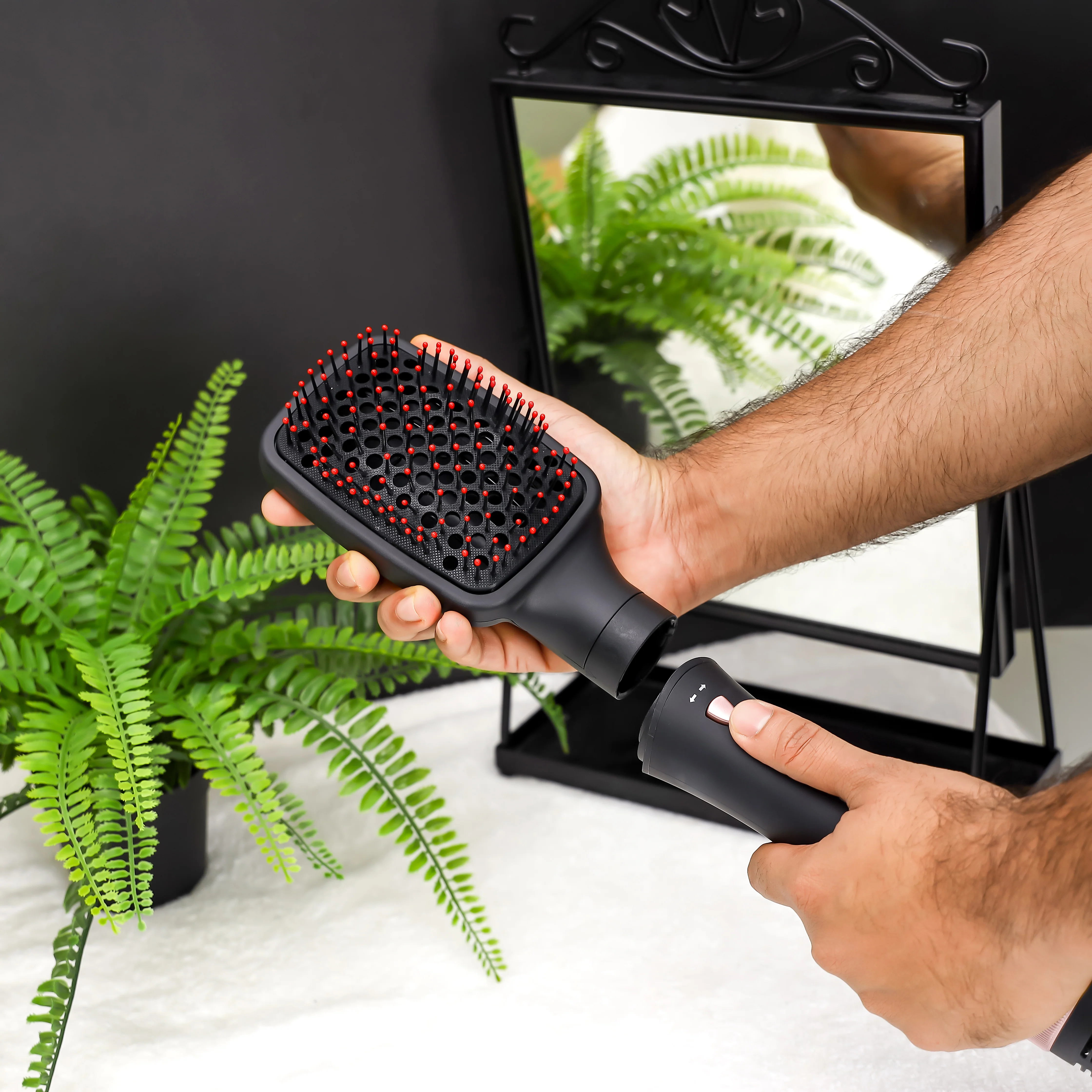 Geepas 8-IN-1 Hair Styler- GH86070| 2 Speed and 7 Attachments| 360-Degree Swivel Cord with Detachable Key|  7 Interchangeable Heads| 2 Years Warranty, Black and Gold - Image 8