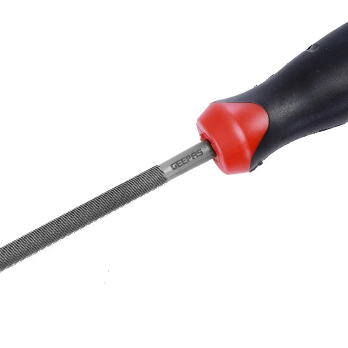 Geepas 8" Inch Round File - Cut Mill File with High-Quality Steel, Ergonomic Grip, Rubber Handle, Finder Hand File for Deburring and Removing Material Ideal for Wood, Metal, Plastic - Image 3