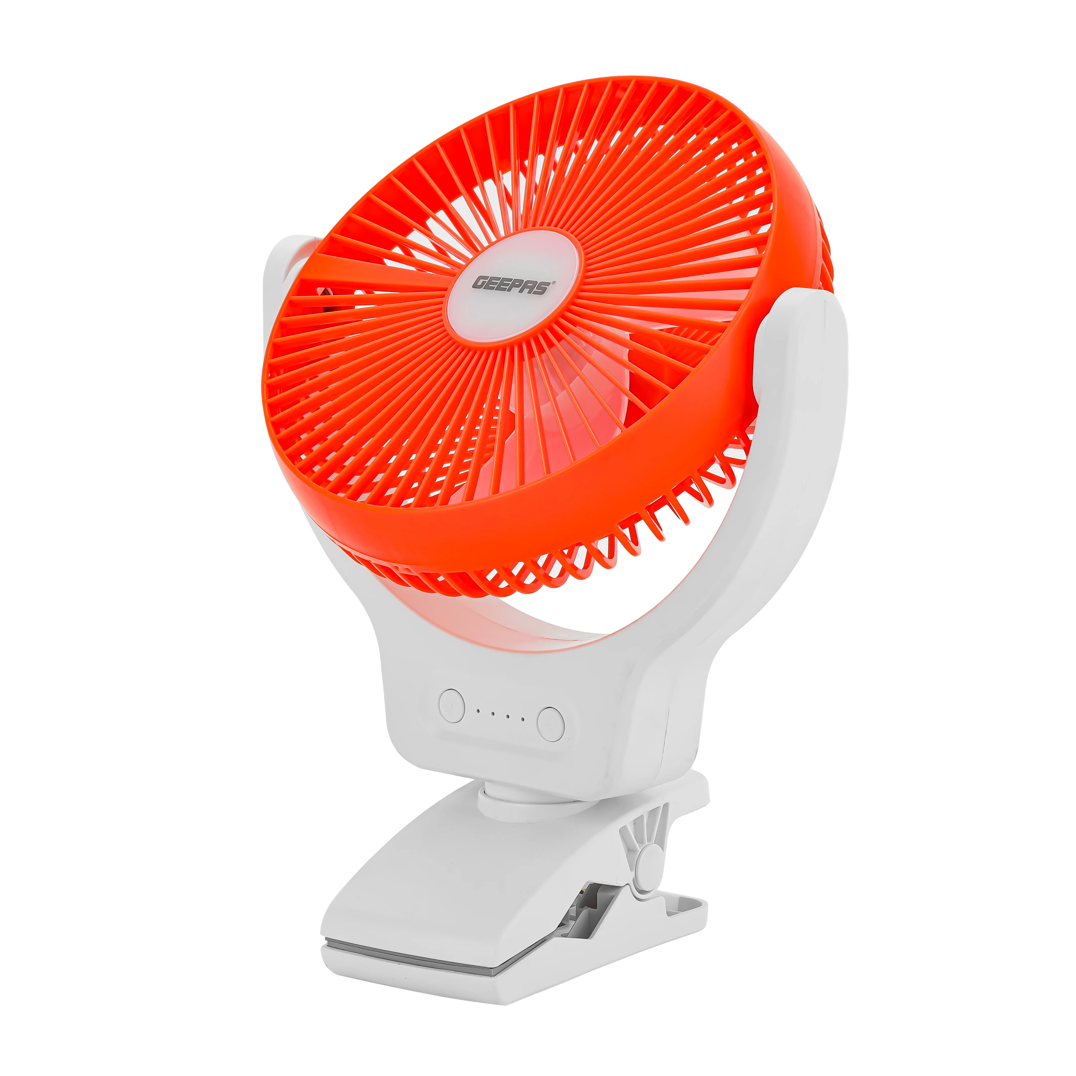 Geepas 8" Multi Angle LED Clip Fan GF21121 | 2-in-1 Fan & Light | Fan 9H, Light 12H | Indicators for Charging & Safety | Ideal for Home, Office, Travel | 2Year Warranty - Image 2