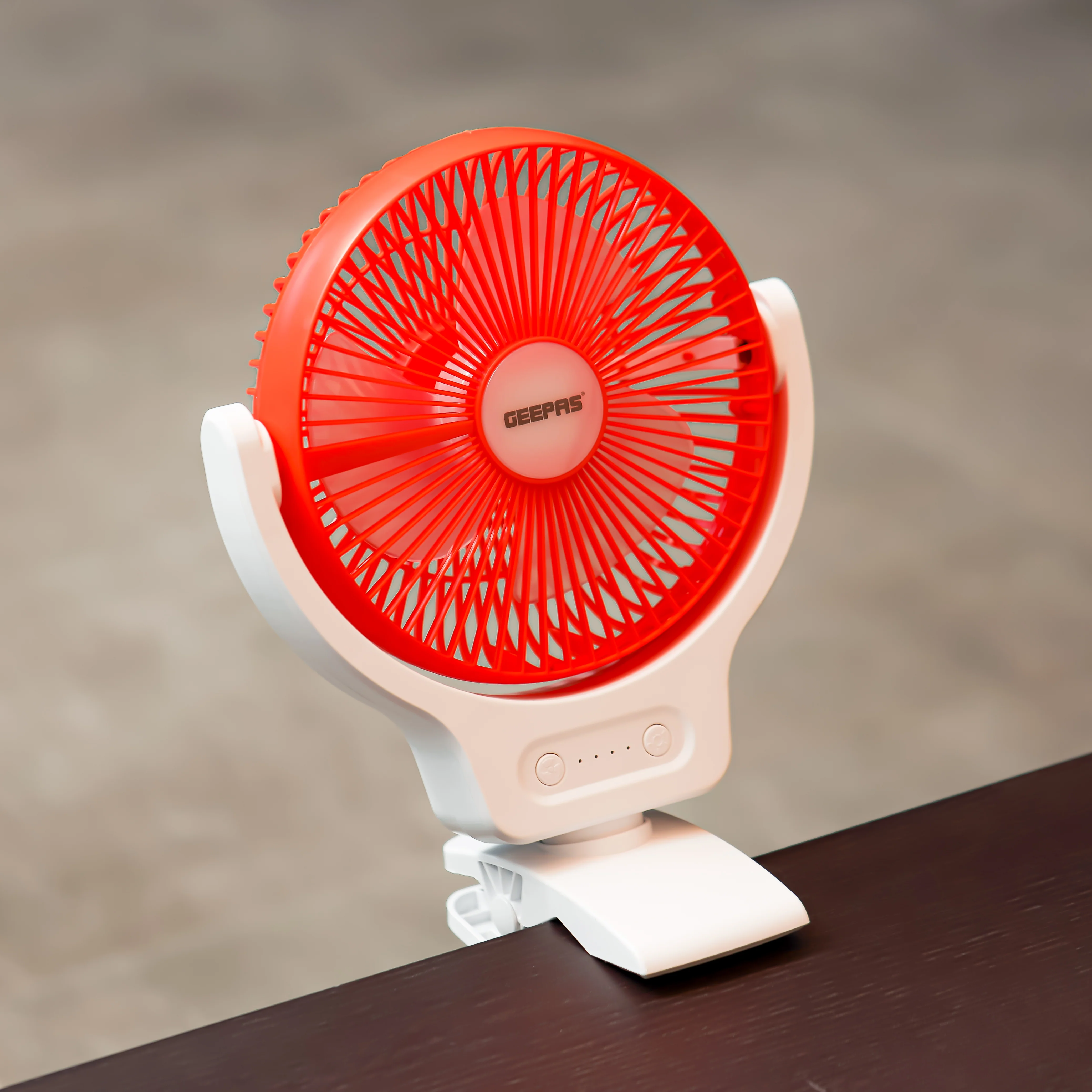 Geepas 8" Multi Angle LED Clip Fan GF21121 | 2-in-1 Fan & Light | Fan 9H, Light 12H | Indicators for Charging & Safety | Ideal for Home, Office, Travel | 2Year Warranty - Image 3
