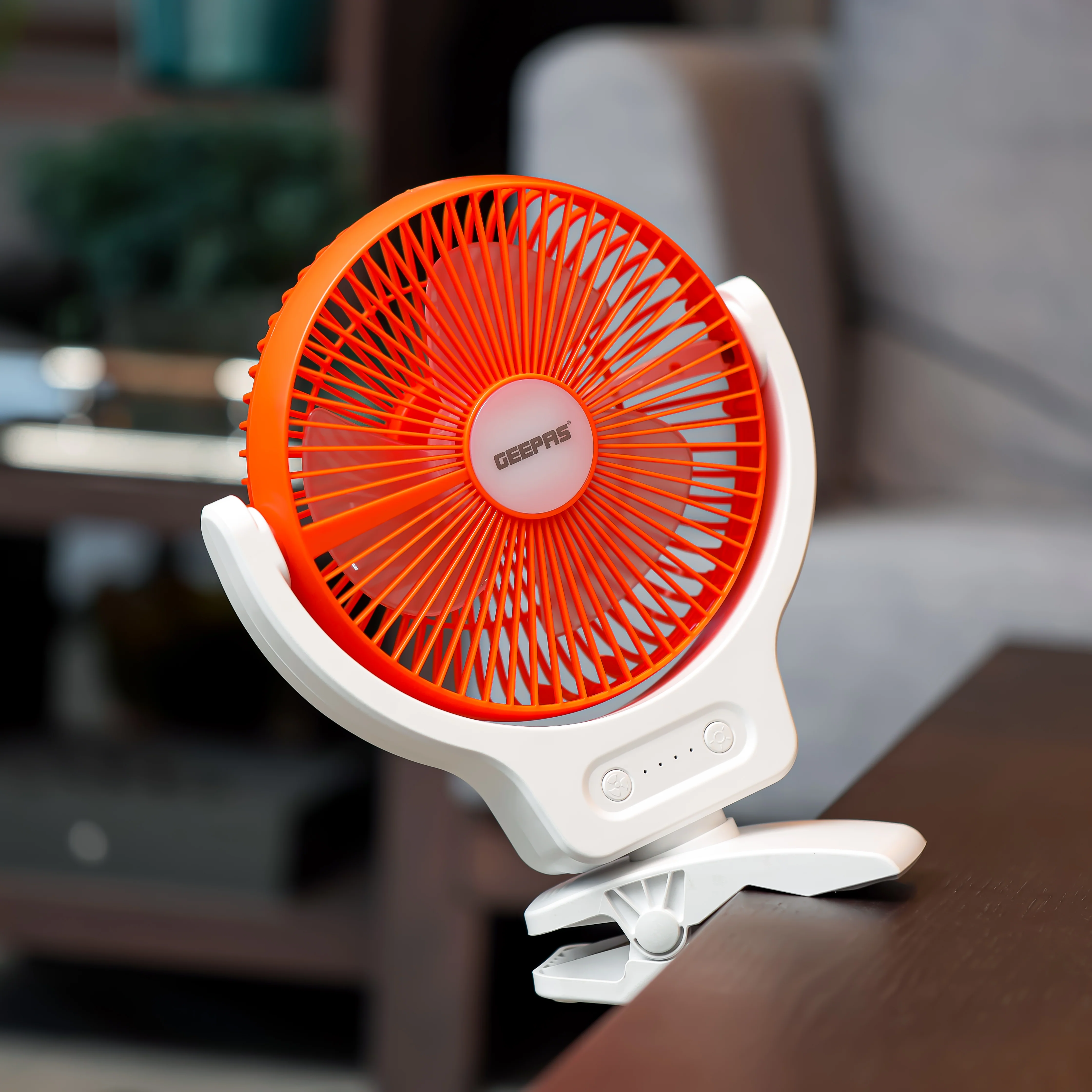 Geepas 8" Multi Angle LED Clip Fan GF21121 | 2-in-1 Fan & Light | Fan 9H, Light 12H | Indicators for Charging & Safety | Ideal for Home, Office, Travel | 2Year Warranty - Image 5