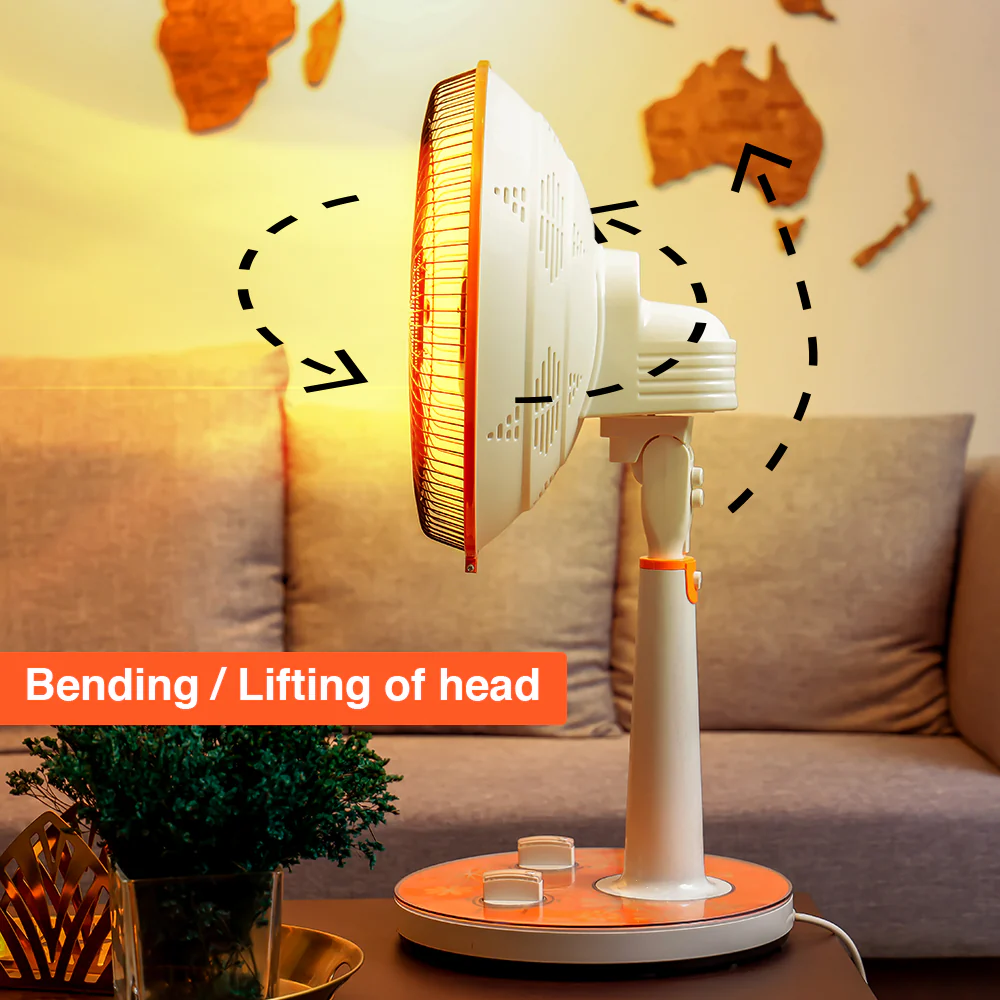 Geepas Halogen Stand Heater GRH9547 | 950W Powerful Heating with Adjustable Height  | 1-Hour Timer & Safety Tip-Over Switch | Energy Efficient  | 2 Years Warranty - Image 6