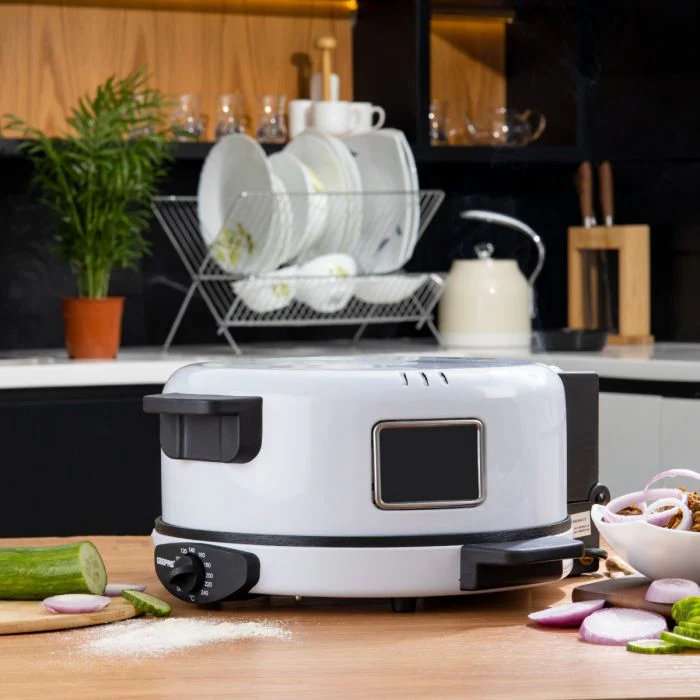 Geepas Arabic Bread Maker, 30cm Non-Stick Baking Plate, GBM63036 | Halogen Tube & Stainless Steel Heating Coil | Adjustable Double Thermostat for Perfect Cooking - Image 4