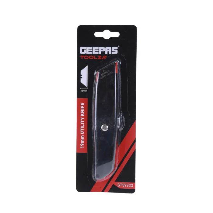 Geepas Auto-Retractable Safety Utility Knife | Multi-Purpose Outdoor Knife | Ergonomic Handle & Razor-Sharp Blades | Safety Toolkit with Internal Blade Storage - Image 3