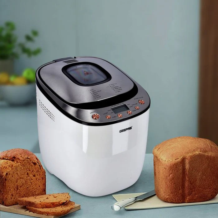Geepas Automatic Bread Maker, 550W – Gluten Free Menu Bread Maker Machine, 2LB, 12 Preset Functions Fast-Bake Bread maker – 13 Hour Delay Function, 60 Mins Keep warm Function – 2 Year Warranty, White - Image 5