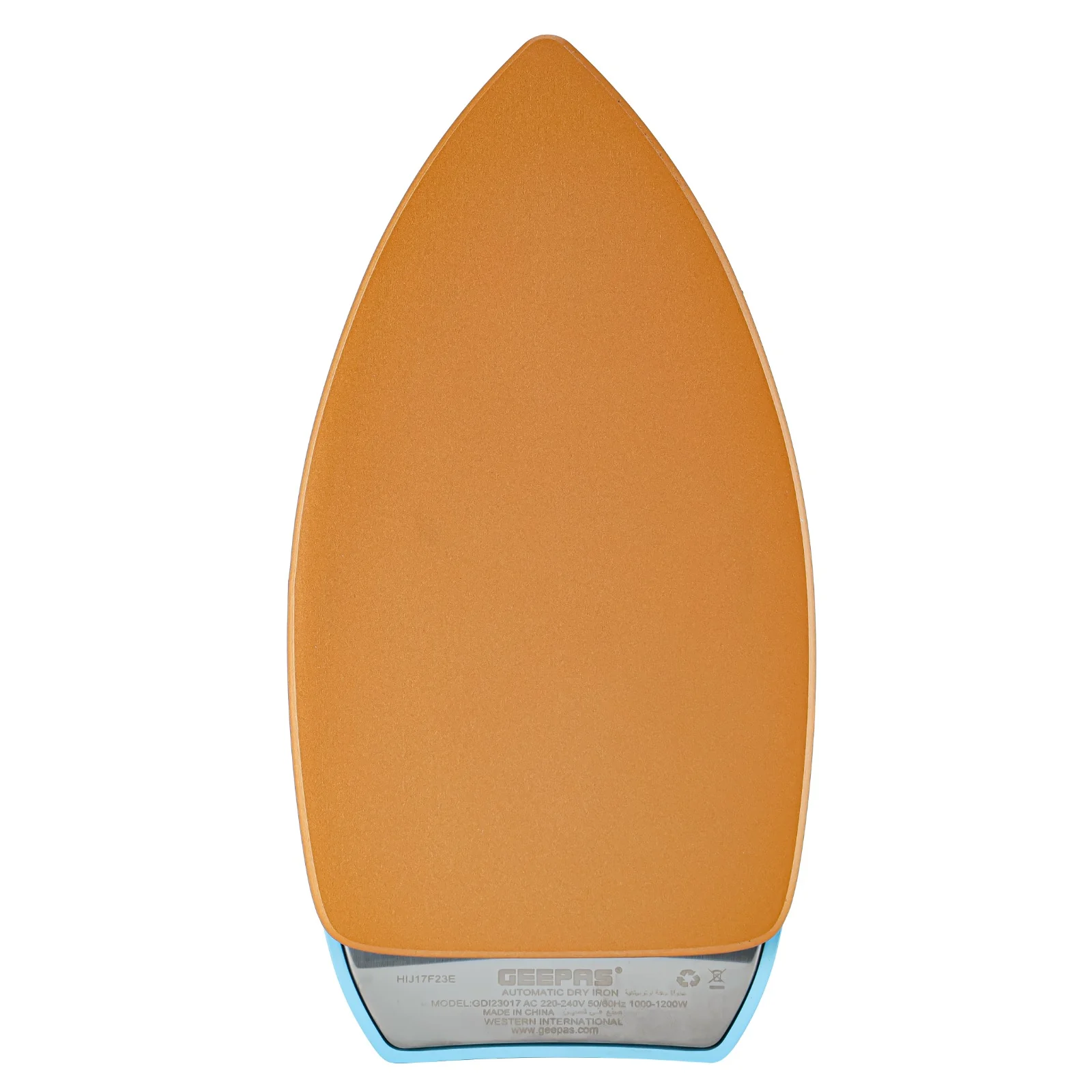 Geepas Automatic Dry Iron GDI23017 | 1200W Power | Nonstick Golden Teflon Soleplate | Temperature Control Dial, Handy Design | Suitable for All Fabrics | 7-Year Warranty - Image 5