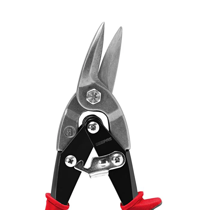 Geepas Aviation Snip Left Cut 250mm - Left Cut Offset Tin with Forged Blade with Twin Spiral Spring, Comfort Grips | Ideal for Cutting Upto 18 Gauge Aluminium, Wire Mesh, Leather, Copper & Plastic - Image 2