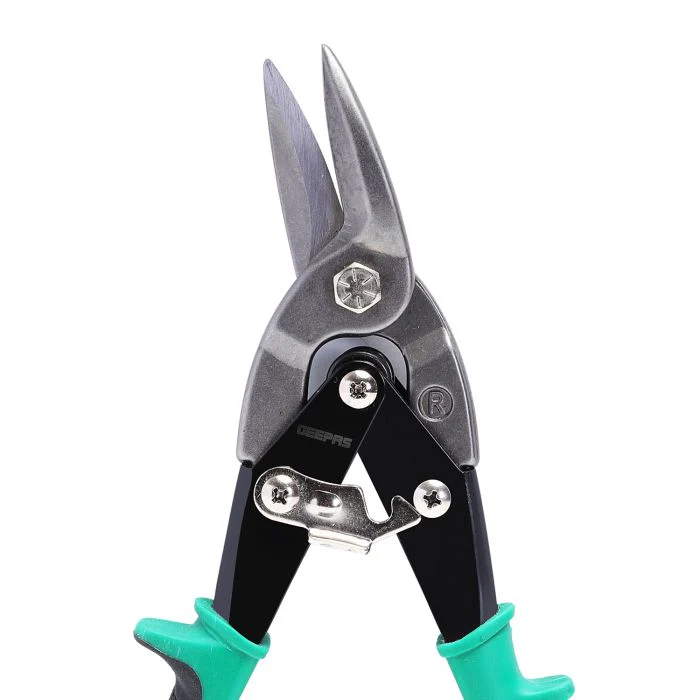 Geepas Aviation Snip Right Cut 250mm - Right Cut Offset Tin with Forged Blade with Twin Spiral Spring, Comfort Grips | Ideal for Cutting Upto 18 Gauge Aluminium, Wire Mesh, Leather, Copper & Plastic - Image 4