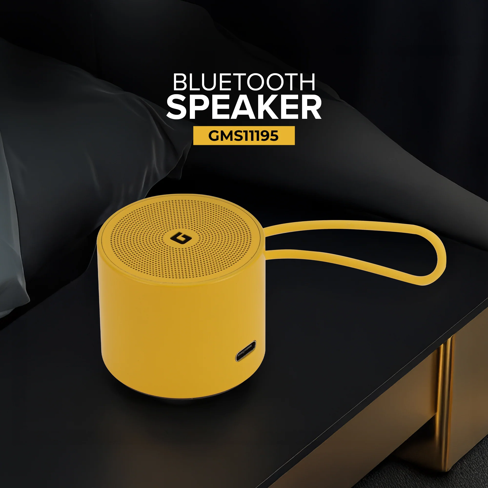 Geepas Bluetooth Speaker- GMS11195/ Compact and Portable, 5 Hours Playtime, Hi-Fi Sound/ Rechargeable Battery, Enhanced Sound Quality / Yellow, 2 Years Warranty - Image 2