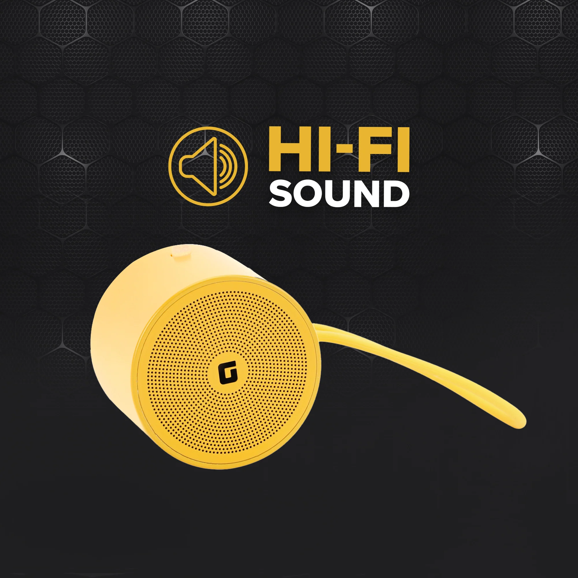 Geepas Bluetooth Speaker- GMS11195/ Compact and Portable, 5 Hours Playtime, Hi-Fi Sound/ Rechargeable Battery, Enhanced Sound Quality / Yellow, 2 Years Warranty - Image 4