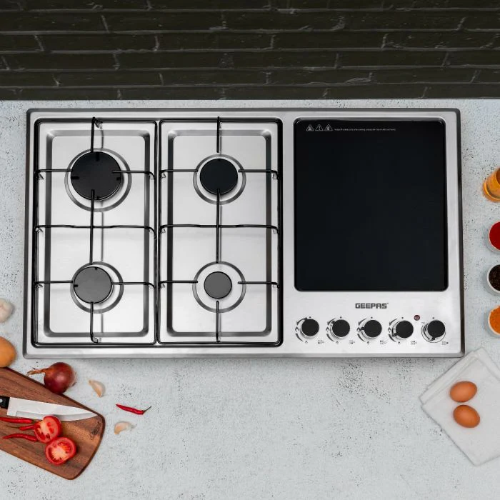 Geepas GGC31036 Built-In Gas & Electric Hot Plate Hob | Stainless Steel Body | 4  Burners + Durable Ceramic Plate| Auto Ignition| Strong Pan Support|  2 Years Warranty - Image 3